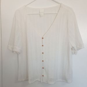 Button up White Cardigan Top